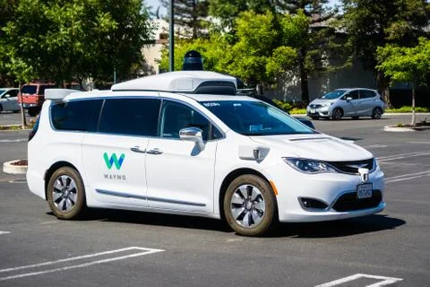 June 21, 2018 Mountain View / CA / USA - Close up of Waymo self driving car p Stock Photos