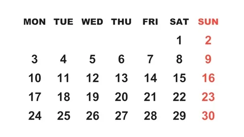 June 21, 2030, Animated 2027 planner showcasing June calendar, highlighting June Stock Footage 320081865