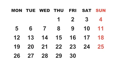 June 22, 2028, Animated 2026 planner showcasing June calendar, highlighting June Stock Footage 320081982