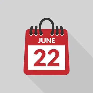 June 22 Calendar icon vector illustration. Stock Illustration