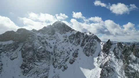 On June 23, 2025:Drones overlook the white snow-capped mountains in Tibet Stock Footage 318734701