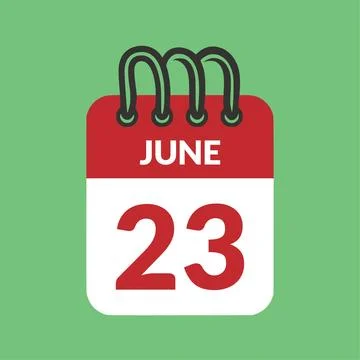 June 23 Calendar icon vector illustration. Stock Illustration