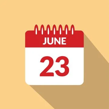 June 23 Calendar icon vector illustration. Stock Illustration