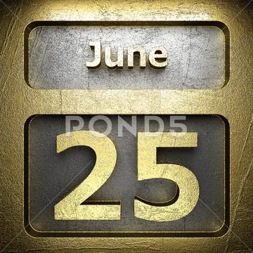 June 25 golden sign Stock Illustration