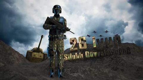 June 26. Armed Forces Day in Azerbaijan  Stock Illustration