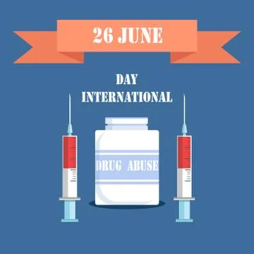 June 26 International Day Vector Illustration Stock Illustration