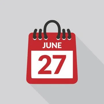 June 27 Calendar icon vector illustration. Stock Illustration