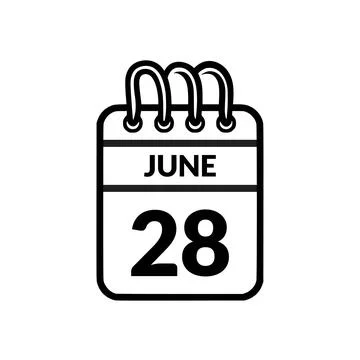 June 28 Calendar icon vector illustration. Stock Illustration