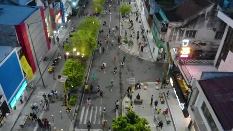 June 29, 2023, Yogyakarta, Aerial Footage of Malioboro street Stock Footage 275493953