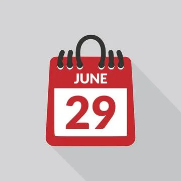 June 29 Calendar icon vector illustration. Stock Illustration