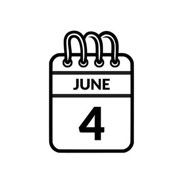 June 3 Calendar icon vector illustration. Stock Illustration