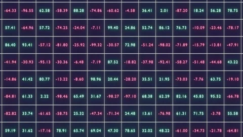 June 4 2026 Financial Data Tech Grid Numbers Loop 4K NoAI HandMade Stock Footage 336333681