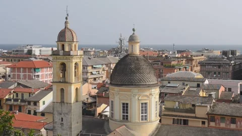 June 8, 1925. Chiavari.  Italy. City centre of Chiavari. Stock Footage 312825038