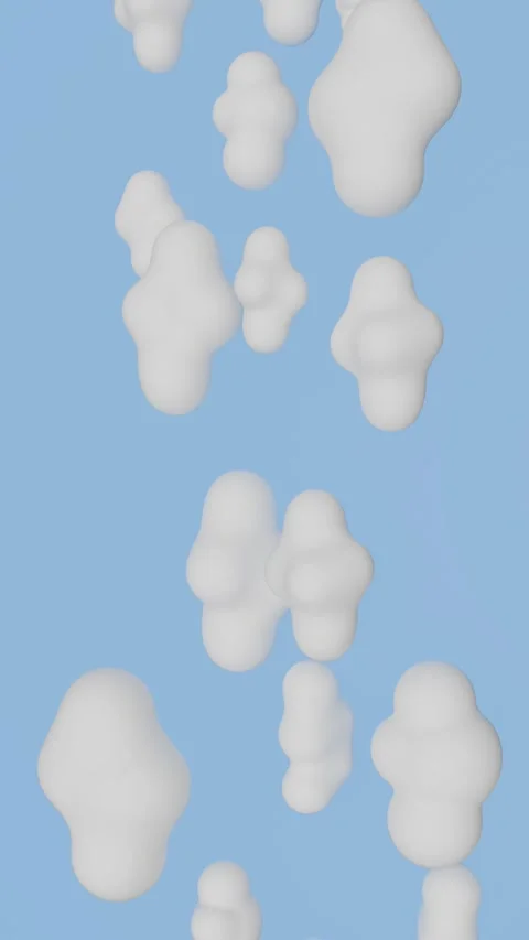 June 8 2026 Loop Cartoon Clouds Moving Vertically Blue Sky Vertical 4K Stock Footage 336561680