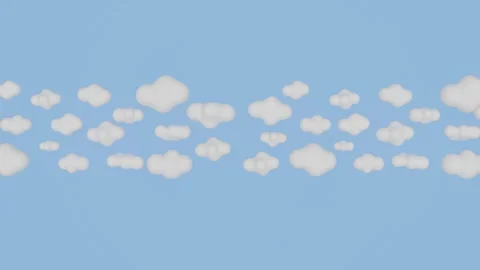 June 8 2026 Seamless Loop Small Scattered Cartoon Clouds Blue Sky Aerial View 4K Stock Footage 336561675