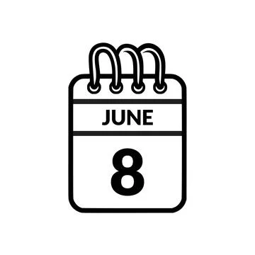 June 8 Calendar icon vector illustration. Stock Illustration