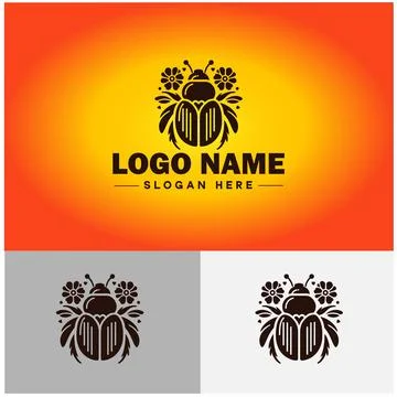 June bug bee logo icon vector for business brand app icon June bug Insect b.. 스톡 일러스트