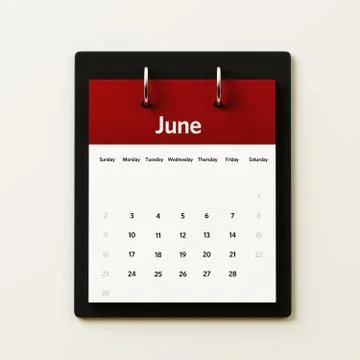 June calendar planning. Stock Illustration