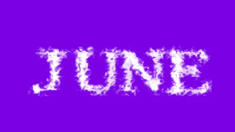 June cloud text effect violet isolated background Stock Footage 138721778