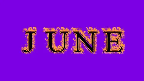 June fire text effect violet background Stock Footage 136066270
