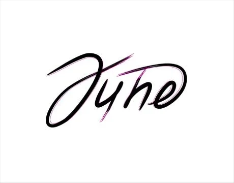 June Lettering Text on white background in vector illustration Stock Illustration