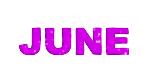 June. looped 4K video. Animated Magenta Purple bright text. Stock Footage 156434603
