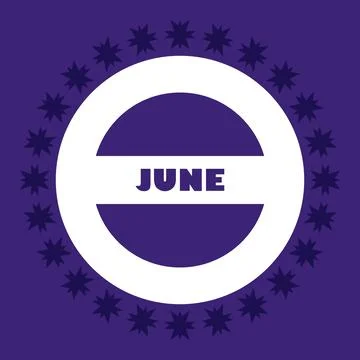 June Month on circle shape vector illustration Stock Illustration