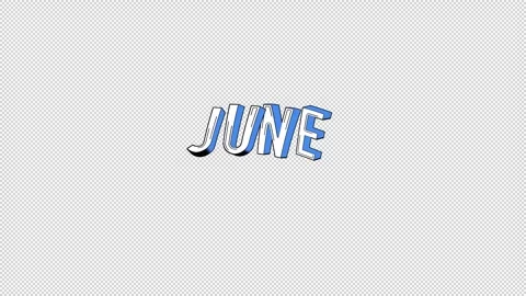 June Month Typography Stock Footage 340600365