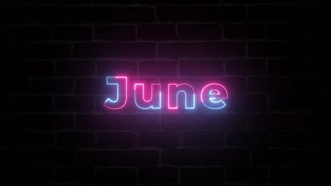 June Neon text typography animation 4k video Stock Footage 278785974