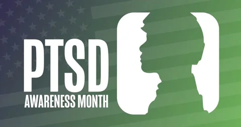 June is PTSD Awareness Month. Flat holiday animation. Motion graphic design. 4K Stock Footage 190122536