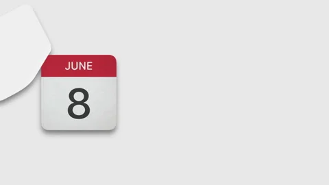 June - Red Calendar Sticky Notes On Whit... | Stock Video | Pond5