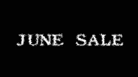 June Sale cloud text effect black isolated background Stock Footage 138721570