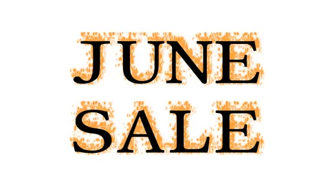 June Sale fire text effect white isolated background Stock Footage 137992635