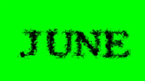 June smoke text effect green isolated background Video stock 138722517