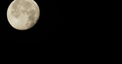 June Strawberry Moon 95 Percent Full Waning Gibbous, 2018. Stock Footage 91753638