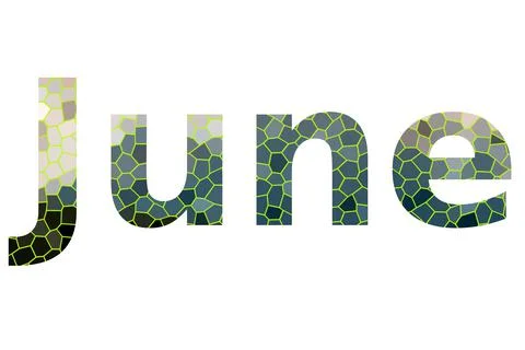 June text image stock design in colorful style letters Stock Illustration