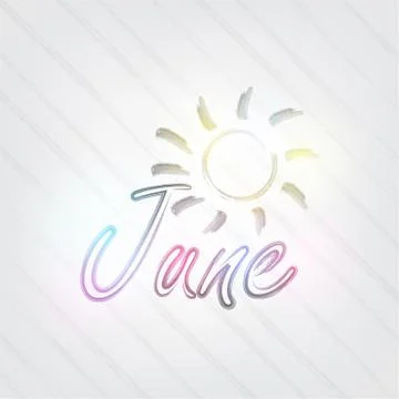 June typography Illustrazione stock