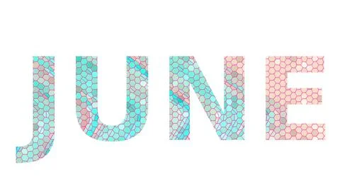 JUNE Word text design image stock Stock Illustration