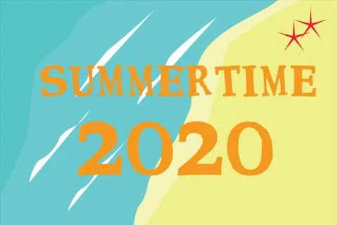 JUNE written over a summer background Ilustração Stock
