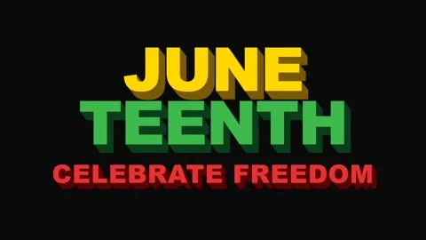 Juneteenth Animated Graphic Celebrating Freedom for Social Media Videos Stock Footage 334702148
