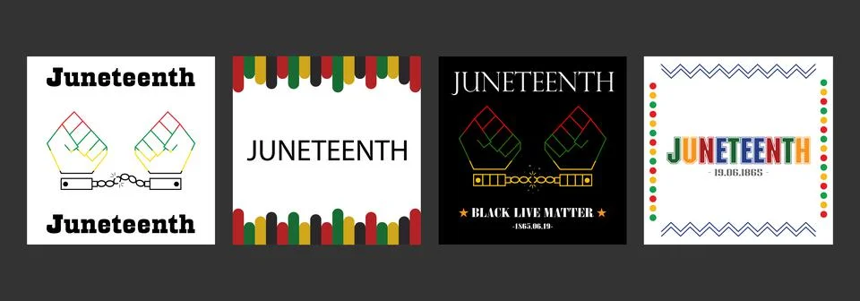 Juneteenth background with caption Stock Illustration