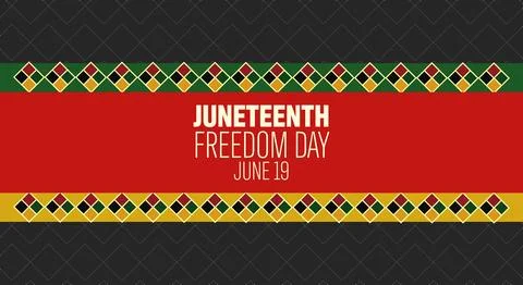 Juneteenth background template design. History of African American freedom .. Stock Illustration