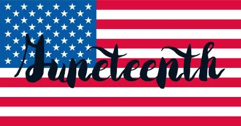 Juneteenth Banner With Flag Stock Illustration