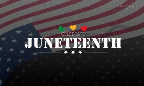 Juneteenth Celebrate Poster with Gradient American Flag and Patriotic Element イラスト素材
