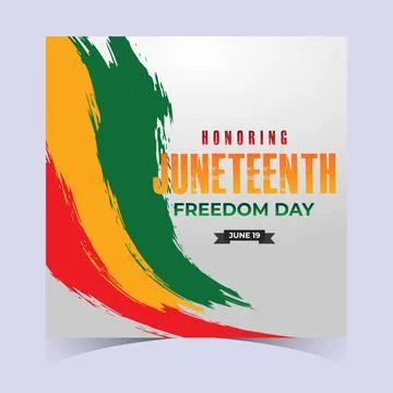Juneteenth Celebration with Abstract Flags, Banner Background Illustrazione stock