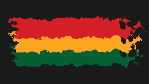 Juneteenth Celebration Flag Design with Pan-African Colors and Artistic Bru.. Stock Footage 340034014