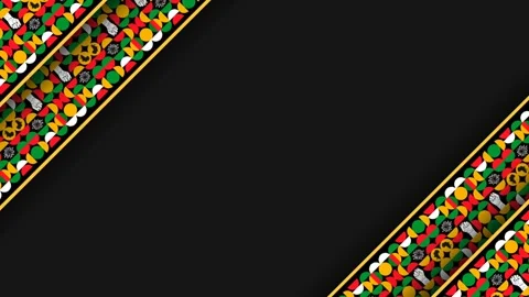 Juneteenth Emancipation Day Background with Colorful Pan African Pattern Bo.. Stock Footage 343601764