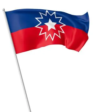 Juneteenth flag on flagpole isolated Stock Illustration