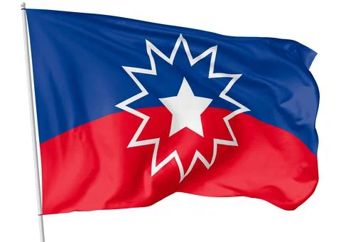 Juneteenth flag on flagpole in the wind isolated Stock-Illustration