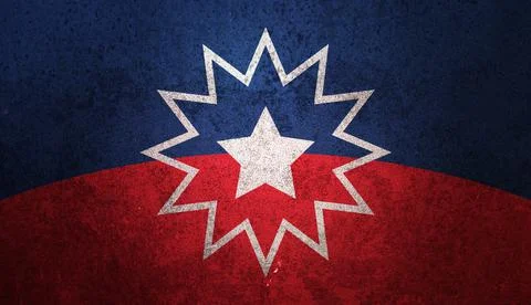 Juneteenth Flag with grunge rusty iron texture. Since 1865. Design of Banner. Stock Photos